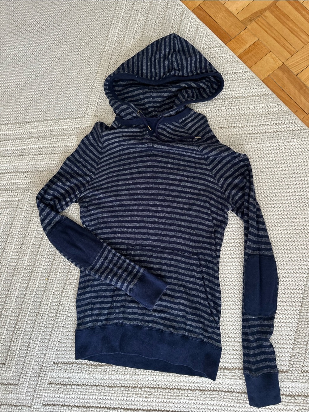 Roots Striped Navy Hooded Pullover